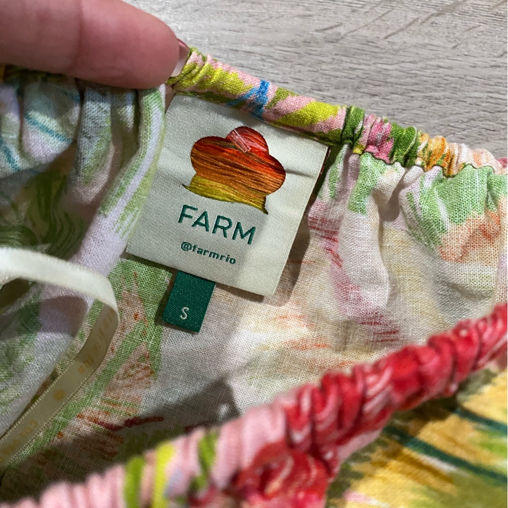 Farm Rio Macaw Tropical One-Shoulder Crop Top and Skirt Dress Small - Picture 5 of 6